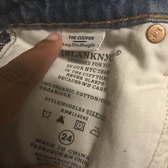 The Cooper Slim High Rise Medium Wash Straight Leg Blank NYC Jeans 24 - Picture 7 of 12